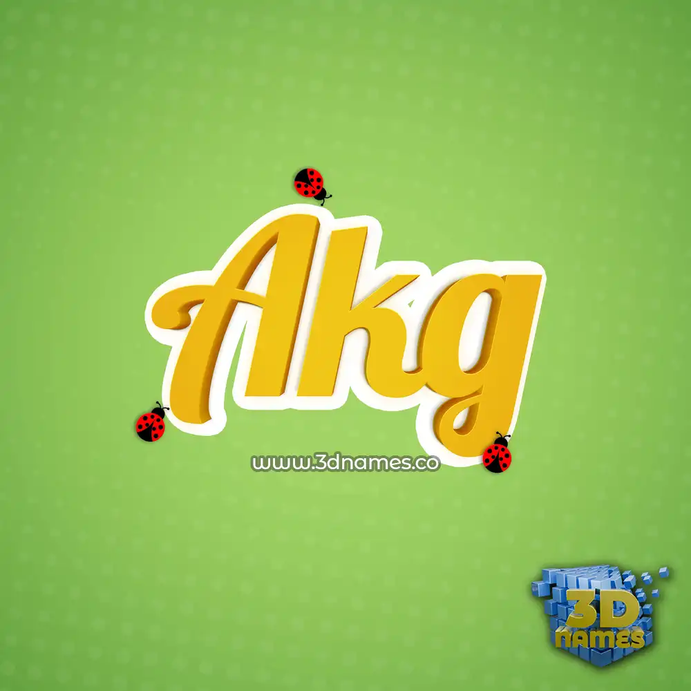 akg in Ladybugs style - 3D name wallpaper