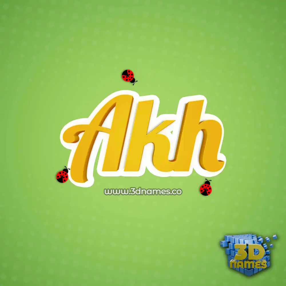 akh in Ladybugs style - 3D name wallpaper