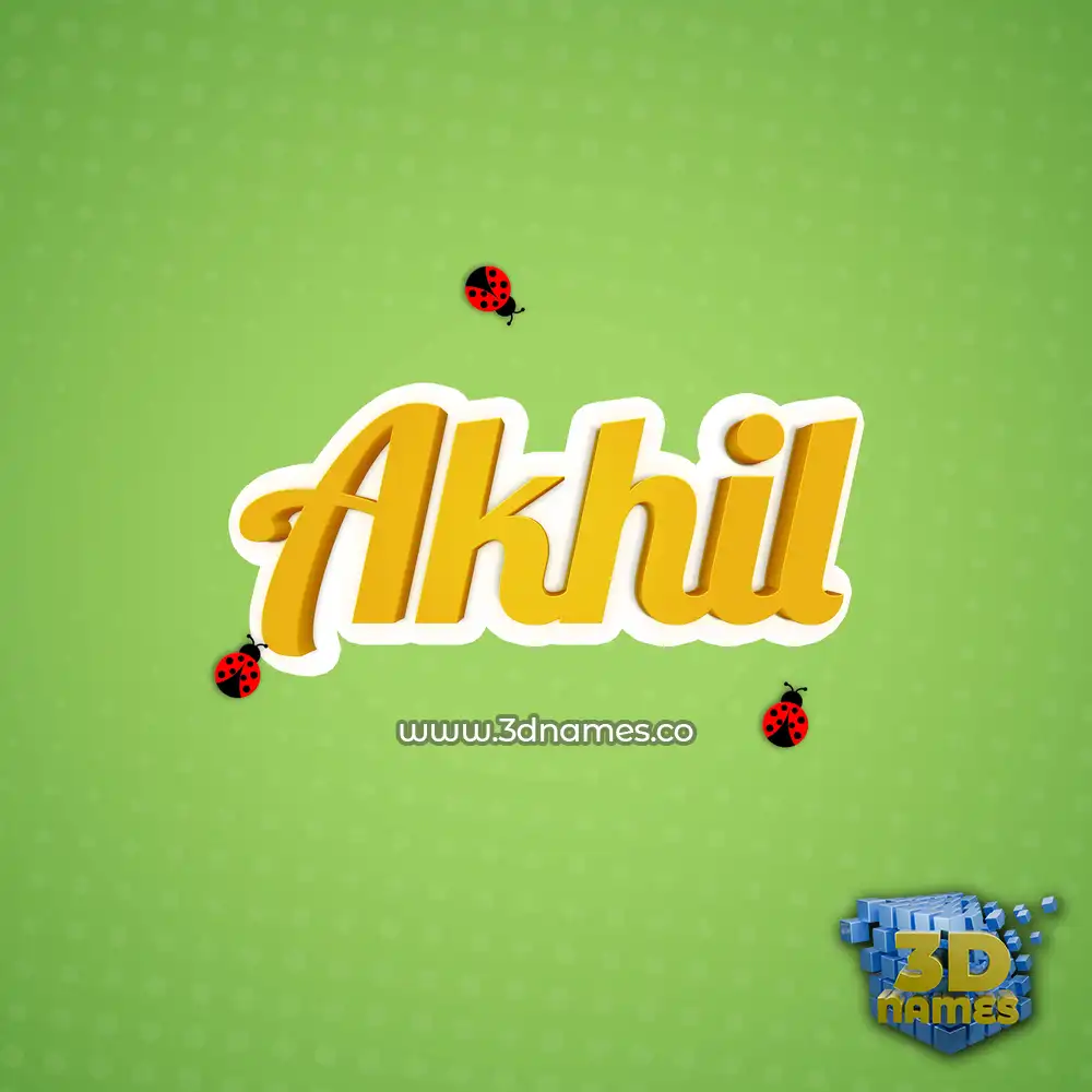 akhil in Ladybugs style - 3D name wallpaper