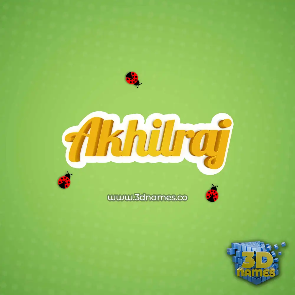 akhilraj in Ladybugs style - 3D name wallpaper