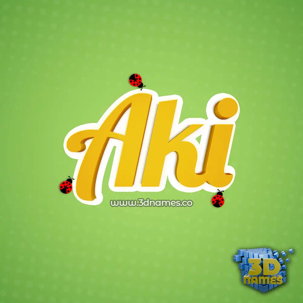 aki in Ladybugs style - 3D name wallpaper