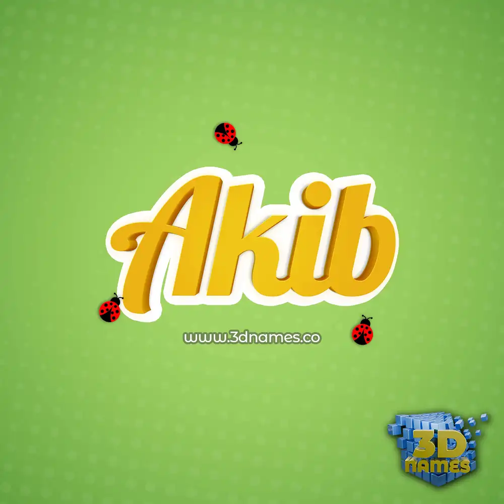 akib in Ladybugs style - 3D name wallpaper