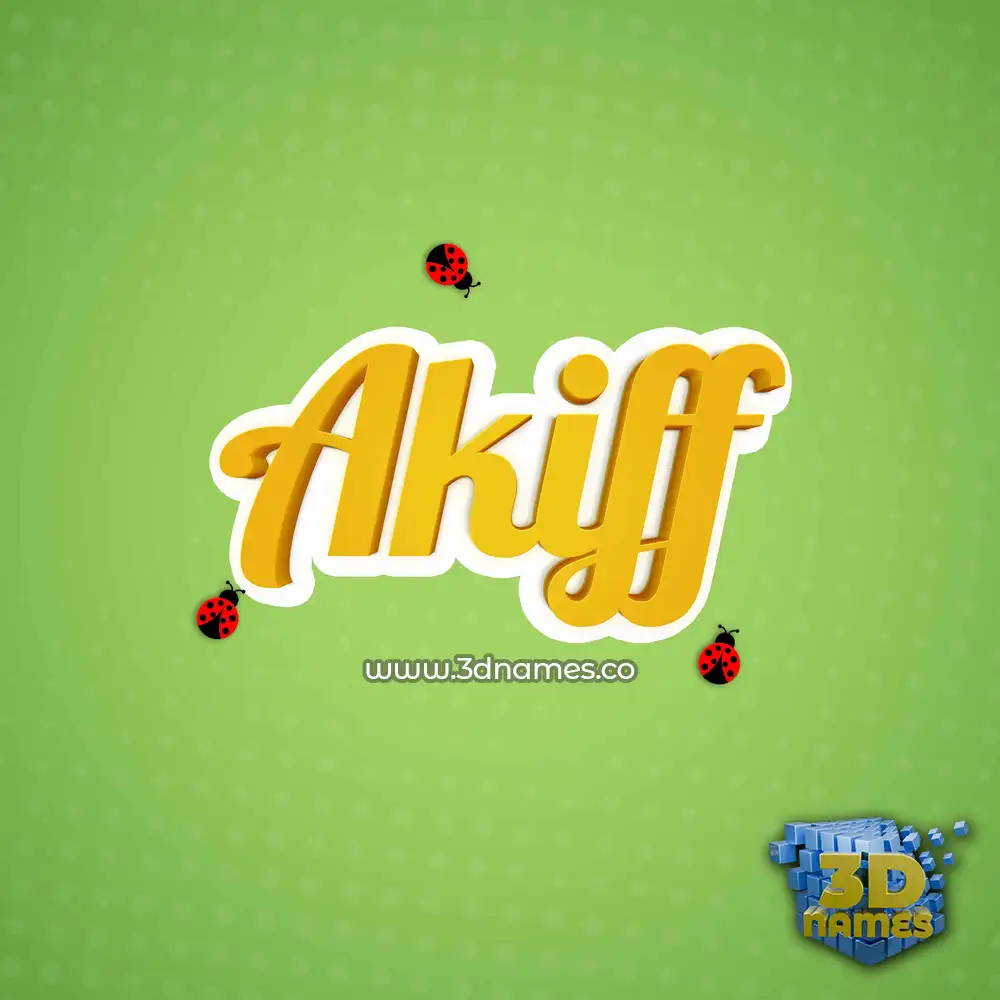 akiff in Ladybugs style - 3D name wallpaper