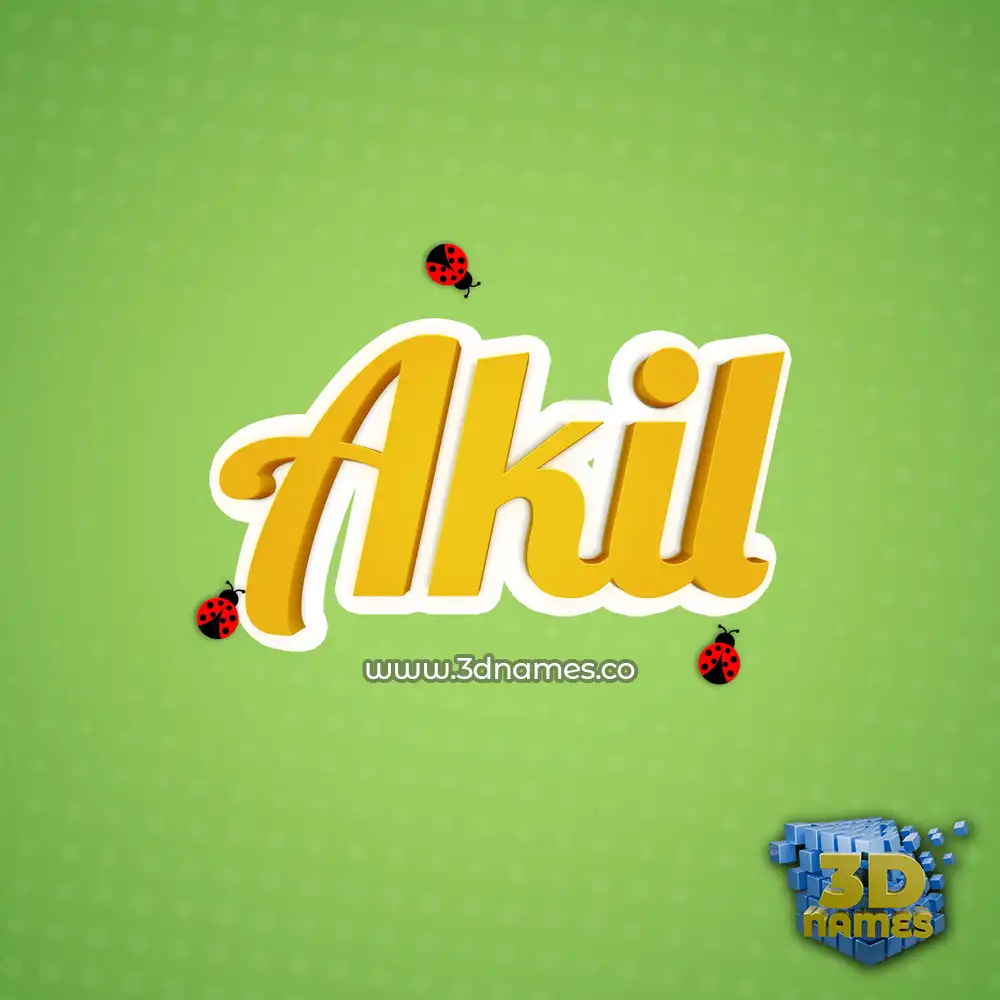 akil in Ladybugs style - 3D name wallpaper