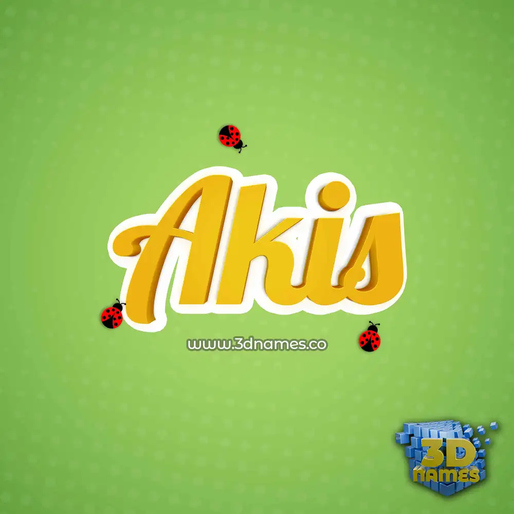 akis in Ladybugs style - 3D name wallpaper