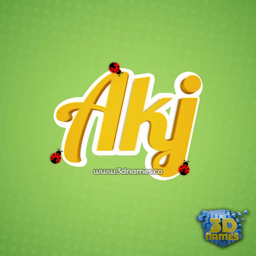 akj in Ladybugs style - 3D name wallpaper