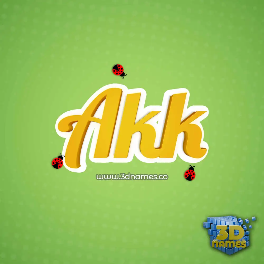 akk in Ladybugs style - 3D name wallpaper