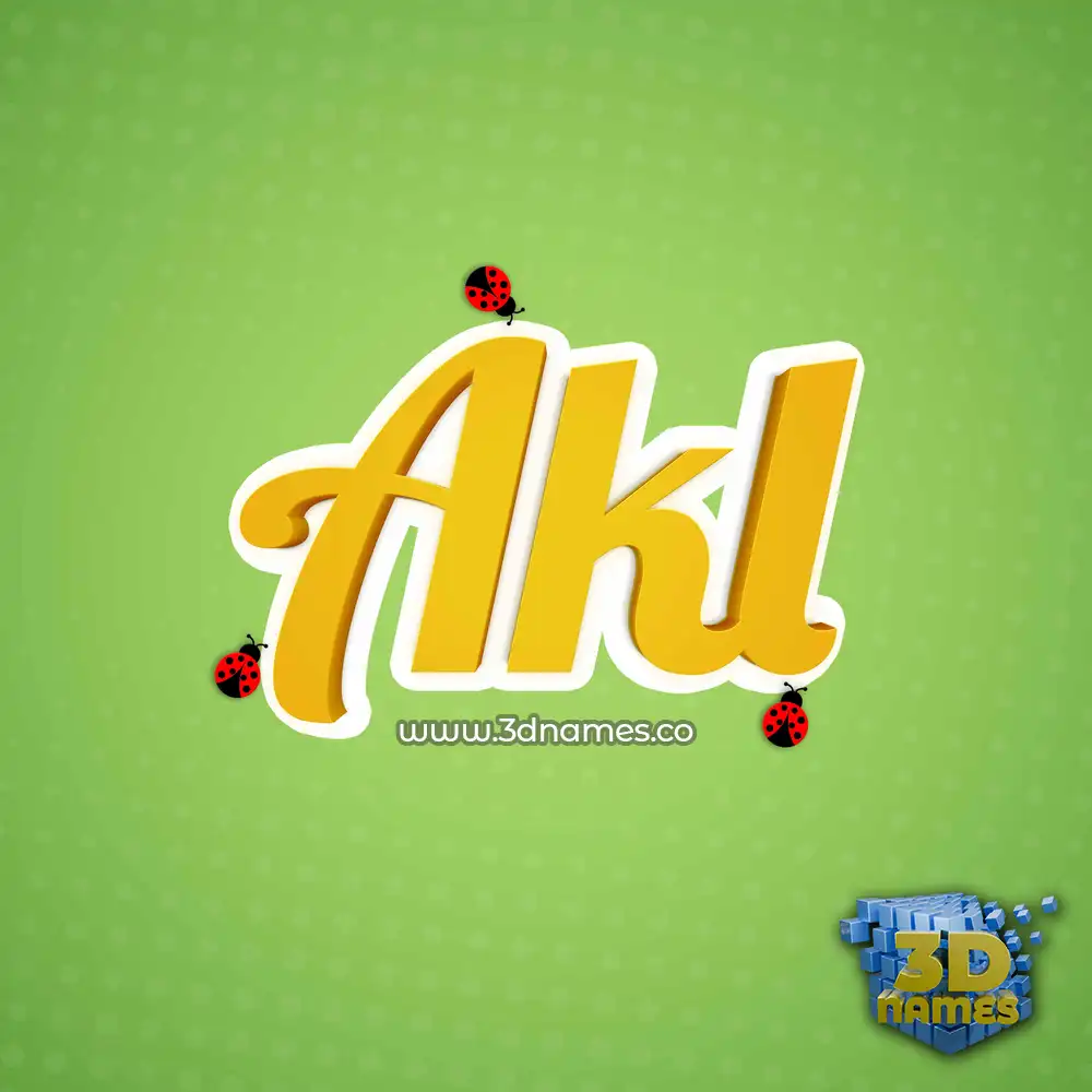 akl in Ladybugs style - 3D name wallpaper
