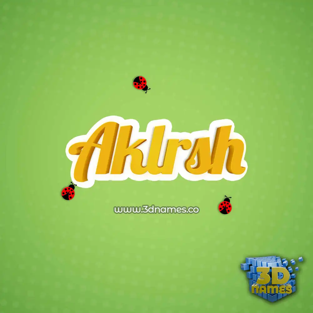 aklrsh in Ladybugs style - 3D name wallpaper