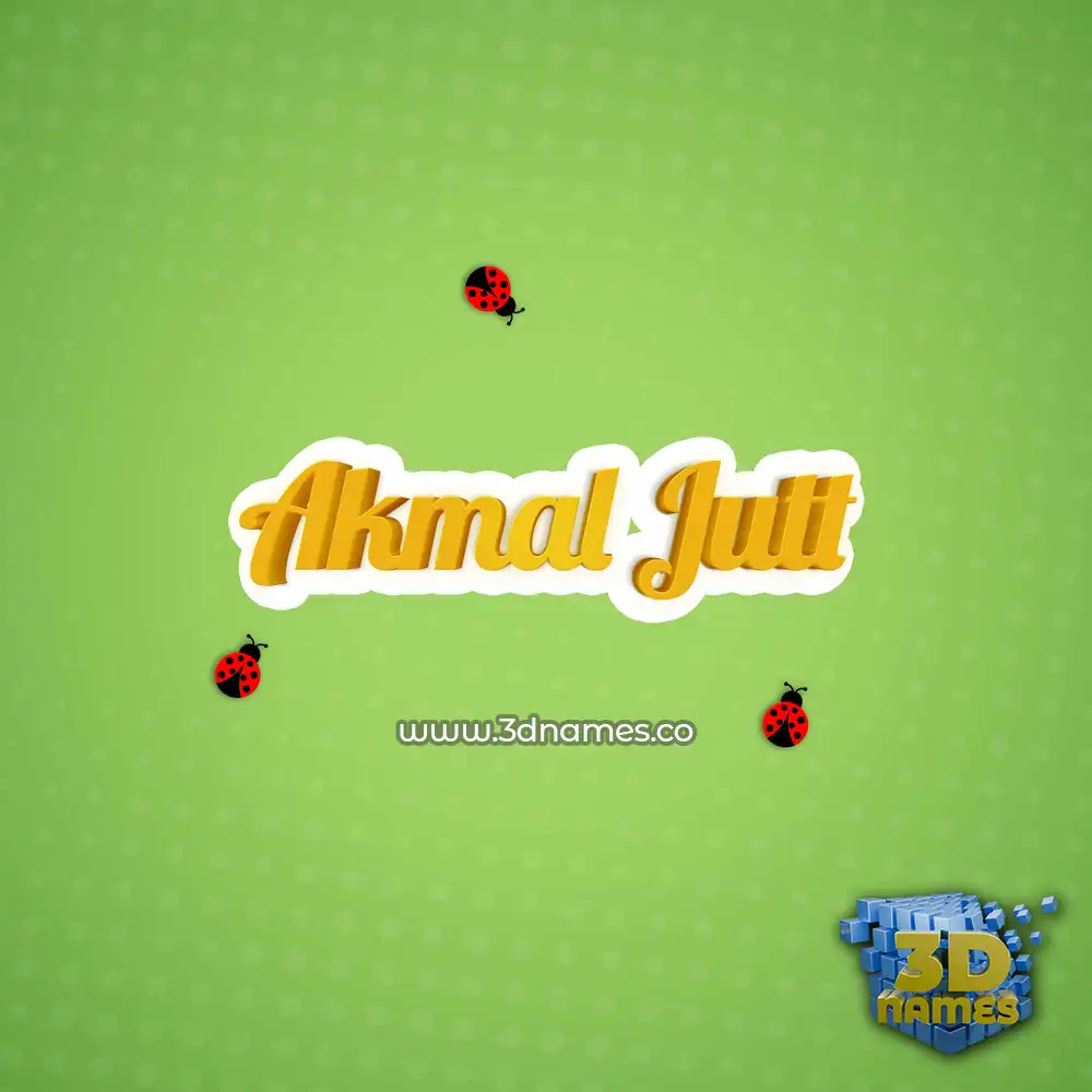 akmal jutt in Ladybugs style - 3D name wallpaper