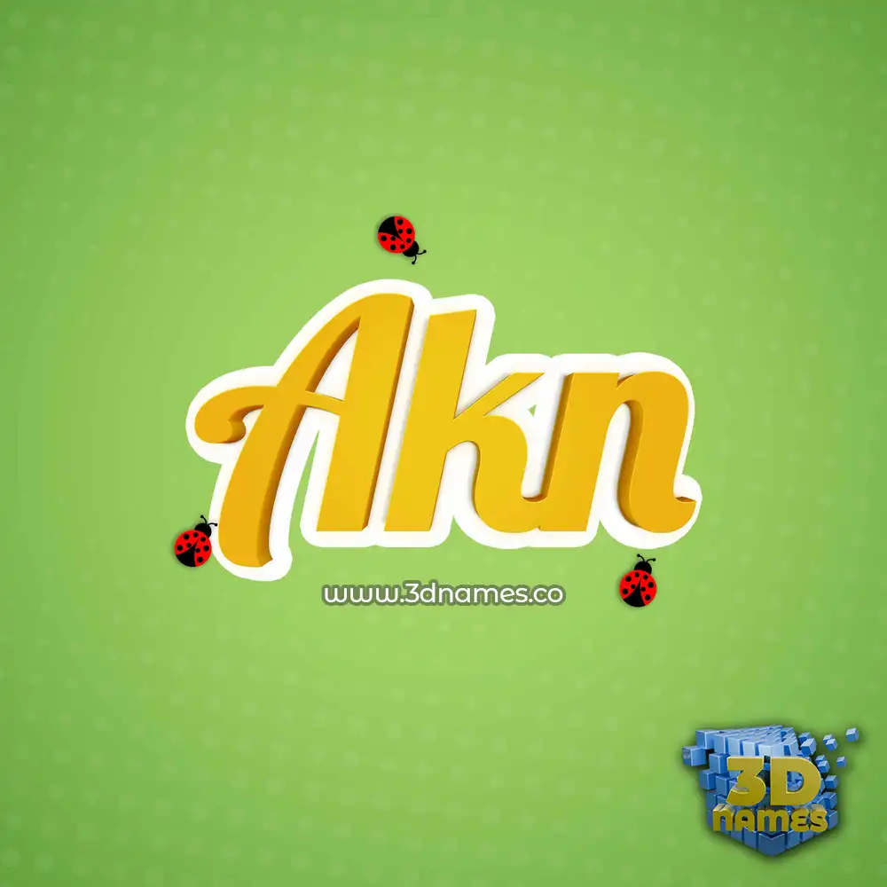 akn in Ladybugs style - 3D name wallpaper