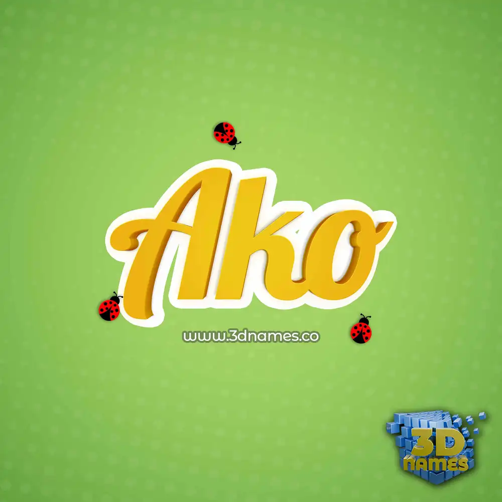 ako in Ladybugs style - 3D name wallpaper