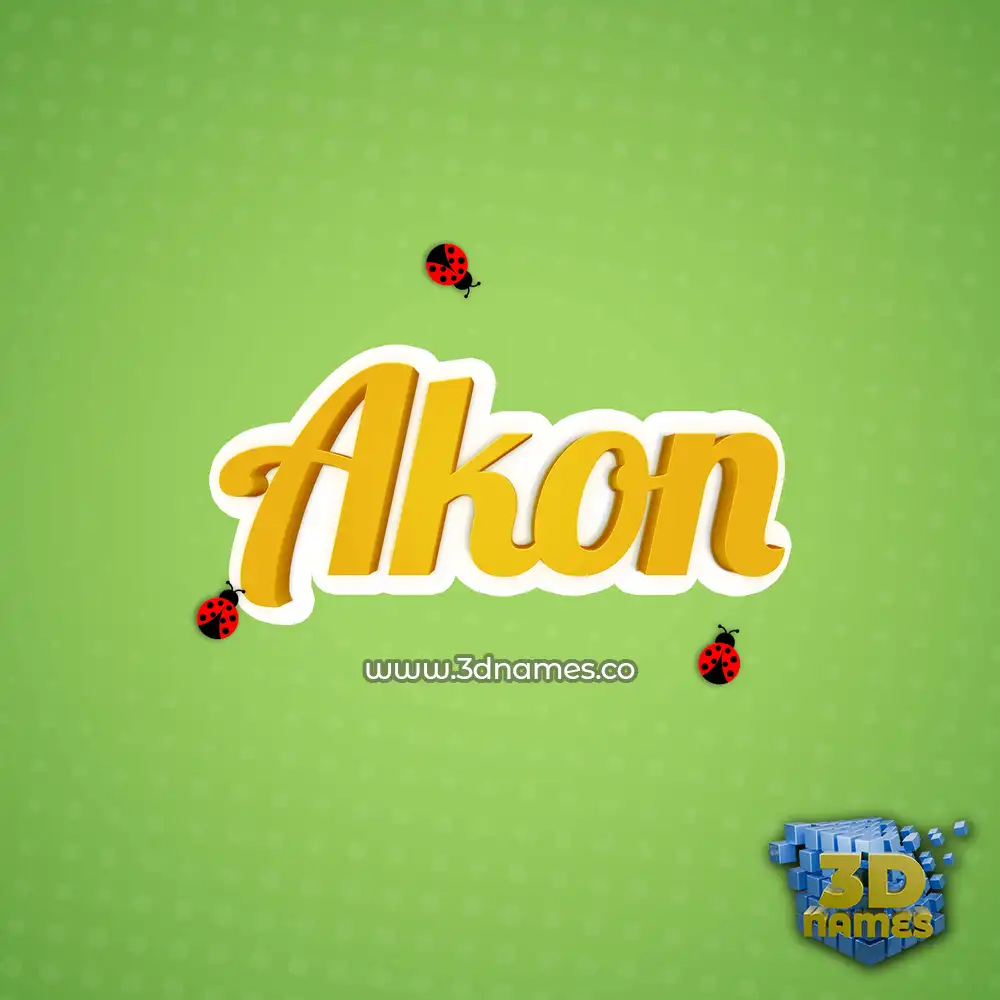 akon in Ladybugs style - 3D name wallpaper