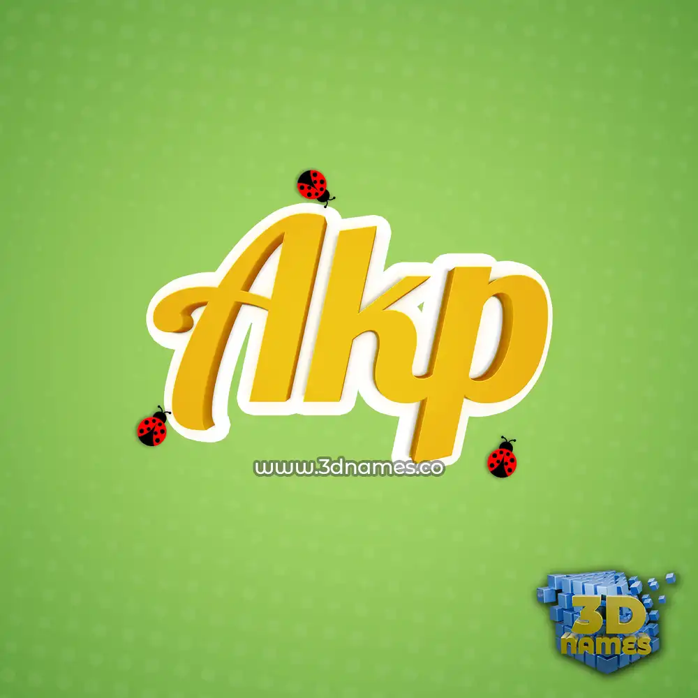 akp in Ladybugs style - 3D name wallpaper