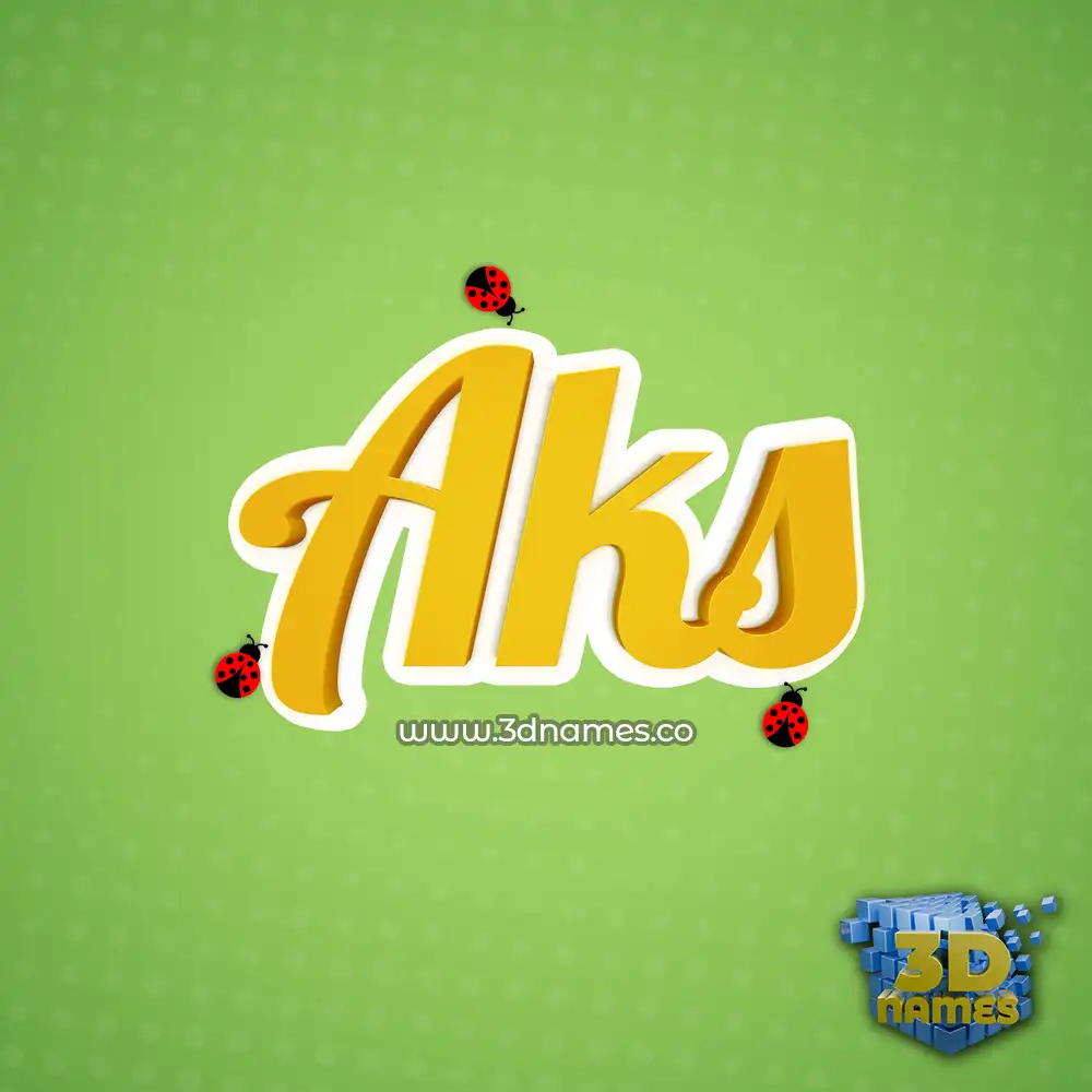 aks in Ladybugs style - 3D name wallpaper