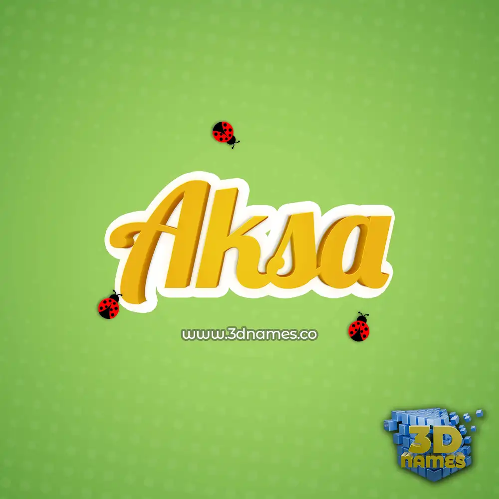 aksa in Ladybugs style - 3D name wallpaper