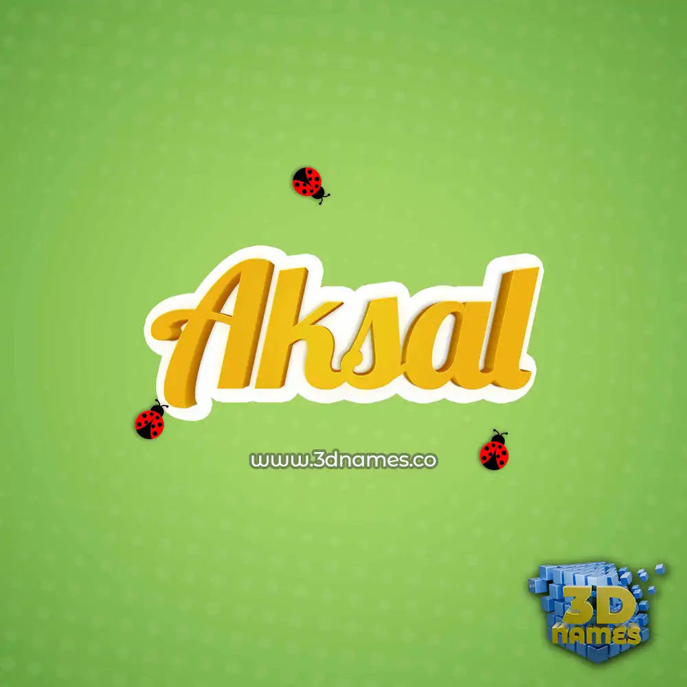 aksal in Ladybugs style - 3D name wallpaper