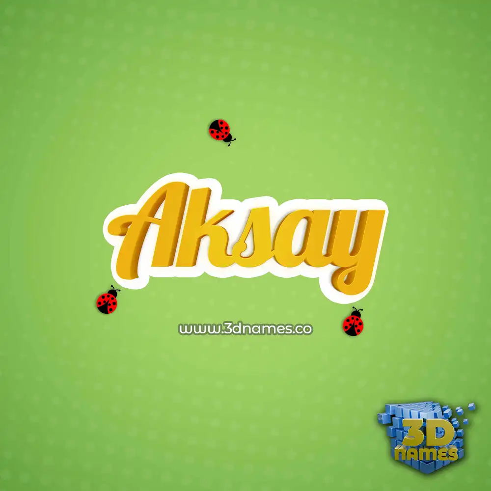 aksay in Ladybugs style - 3D name wallpaper