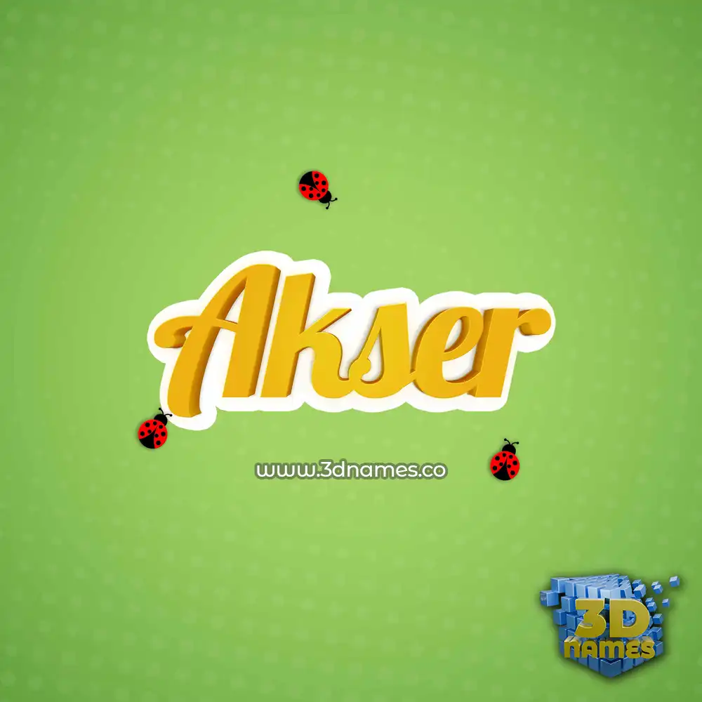 akser in Ladybugs style - 3D name wallpaper