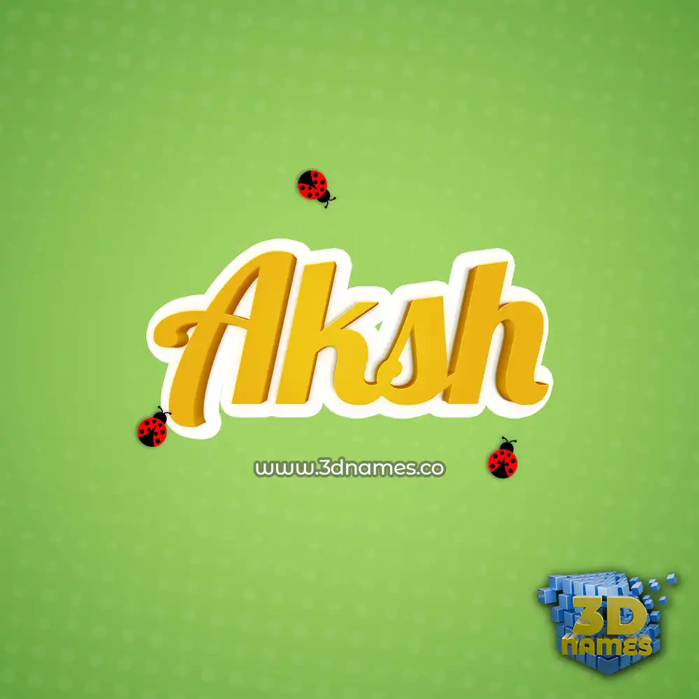 aksh in Ladybugs style - 3D name wallpaper