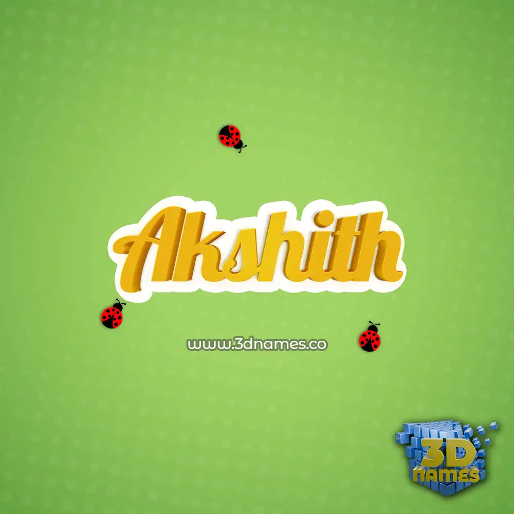 akshith in Ladybugs style - 3D name wallpaper
