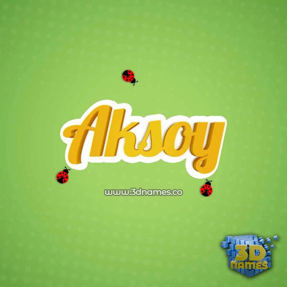 aksoy in Ladybugs style - 3D name wallpaper