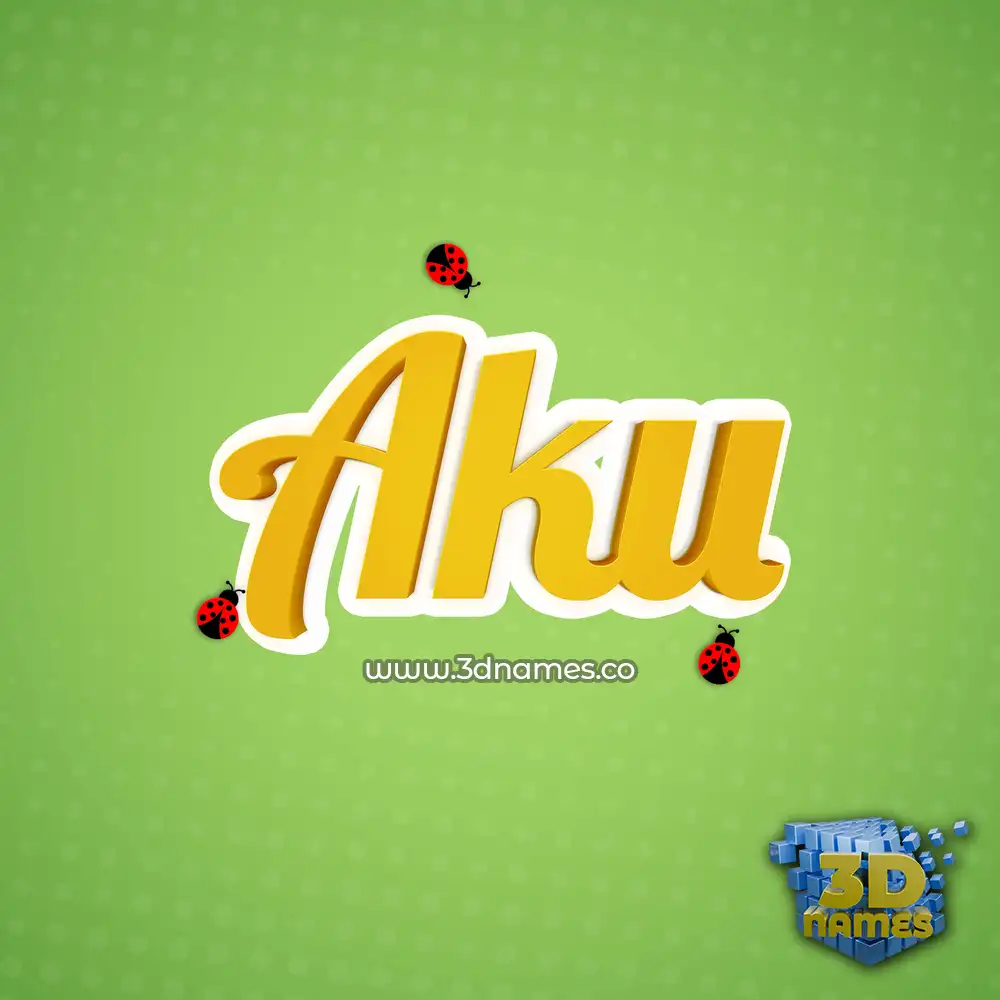 aku in Ladybugs style - 3D name wallpaper