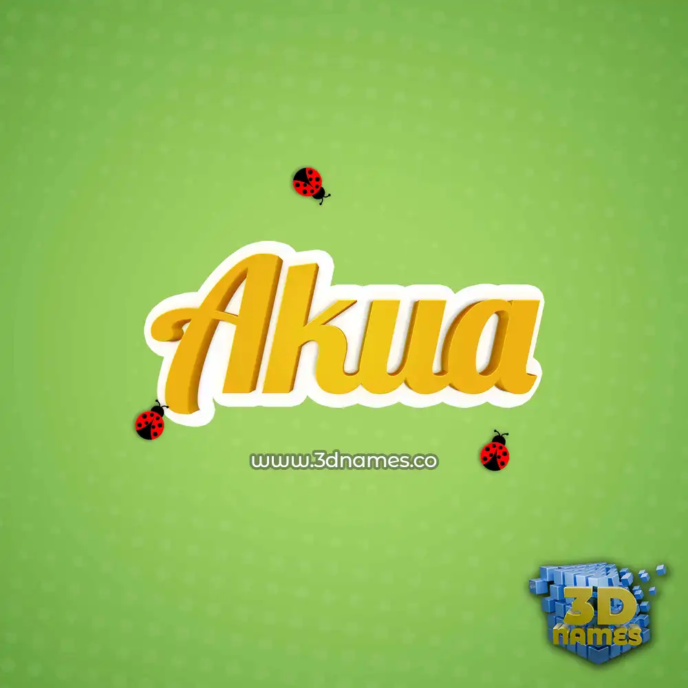 akua in Ladybugs style - 3D name wallpaper