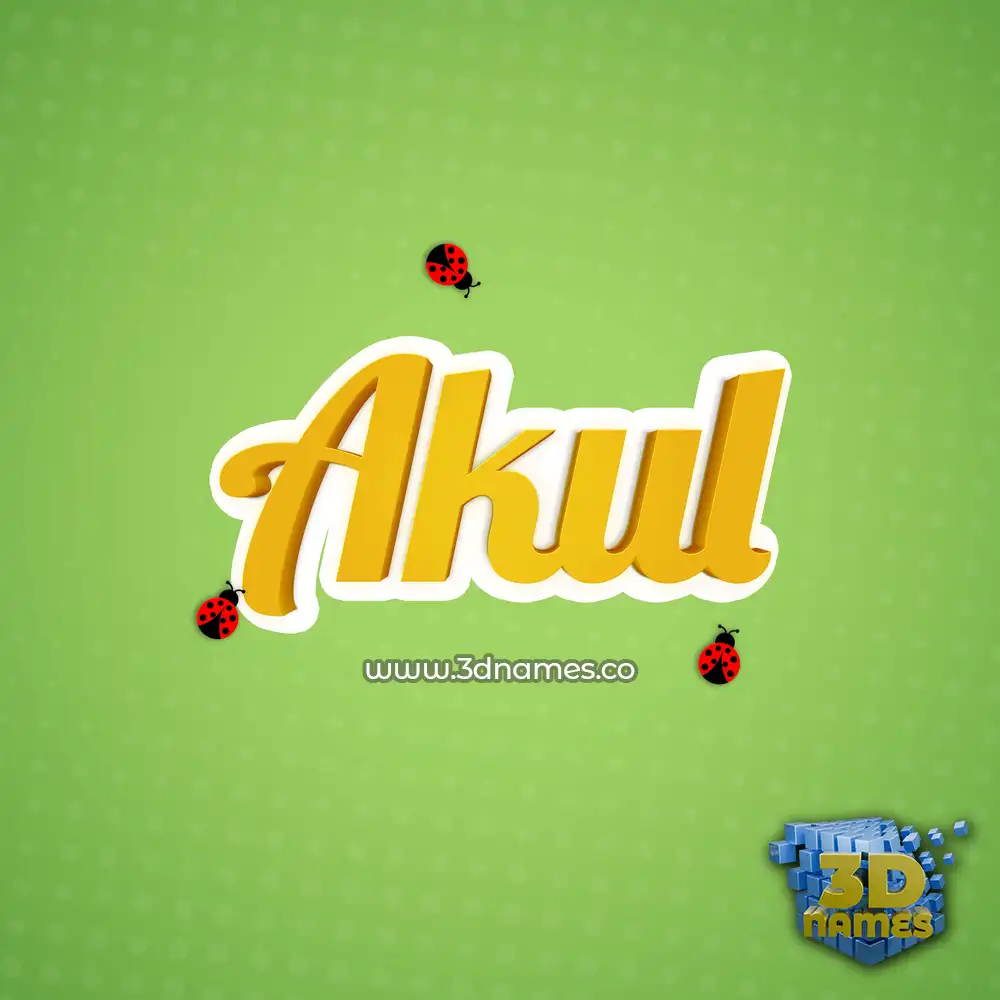 akul in Ladybugs style - 3D name wallpaper