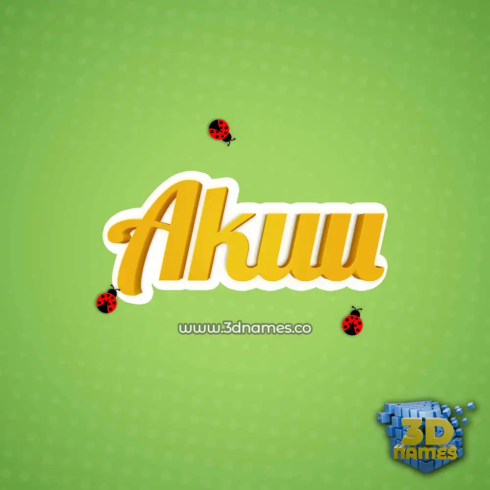 akuu in Ladybugs style - 3D name wallpaper