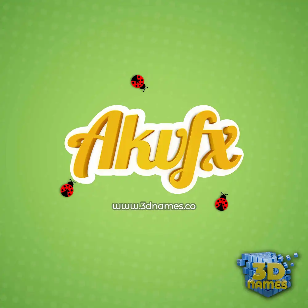 akvfx in Ladybugs style - 3D name wallpaper
