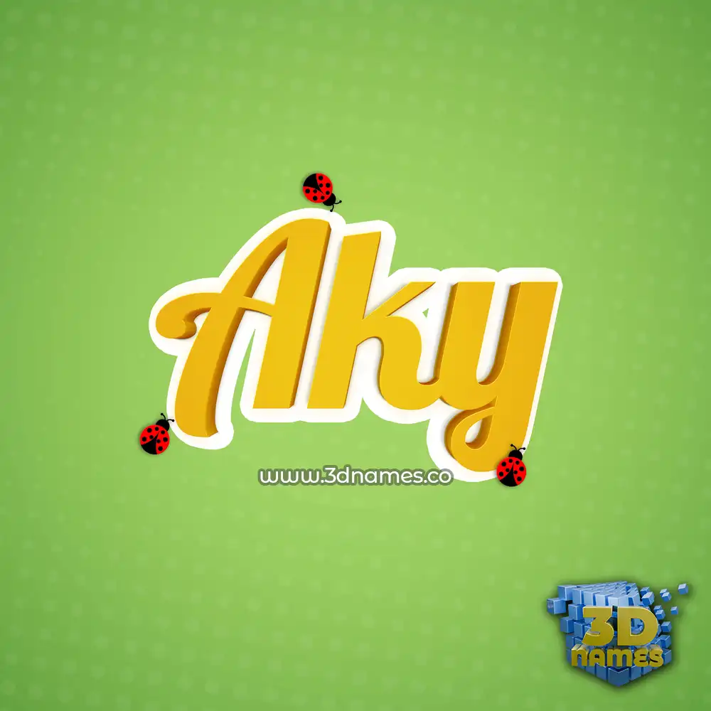 aky in Ladybugs style - 3D name wallpaper
