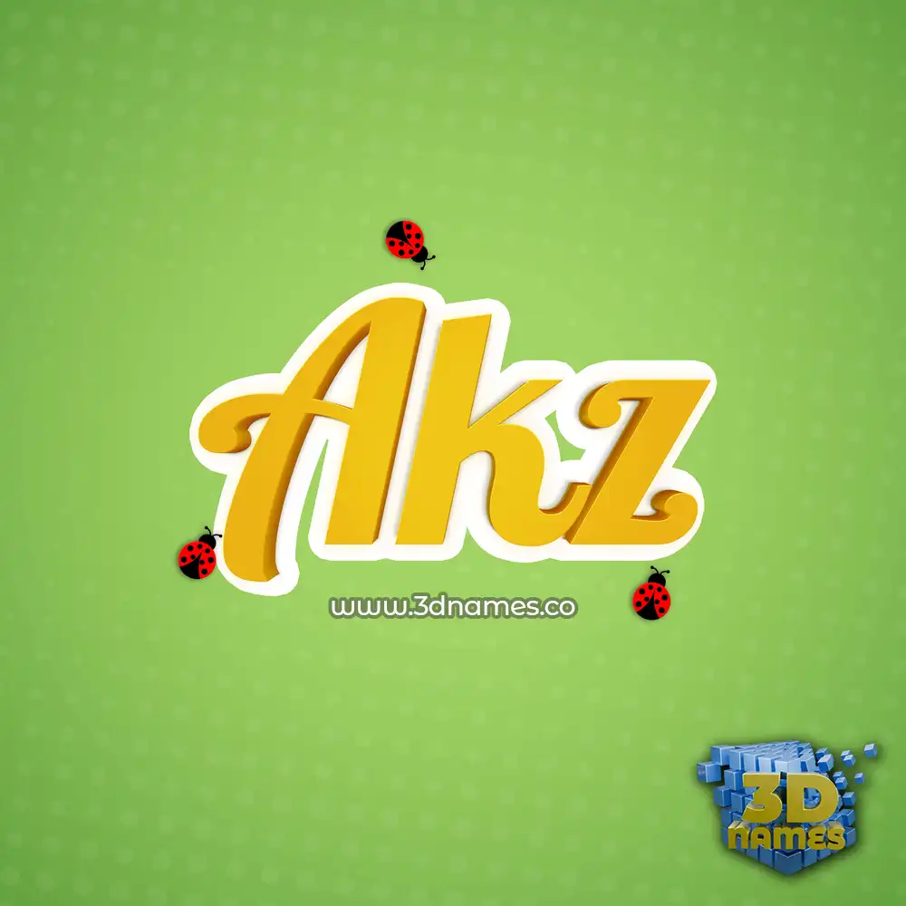 akz in Ladybugs style - 3D name wallpaper