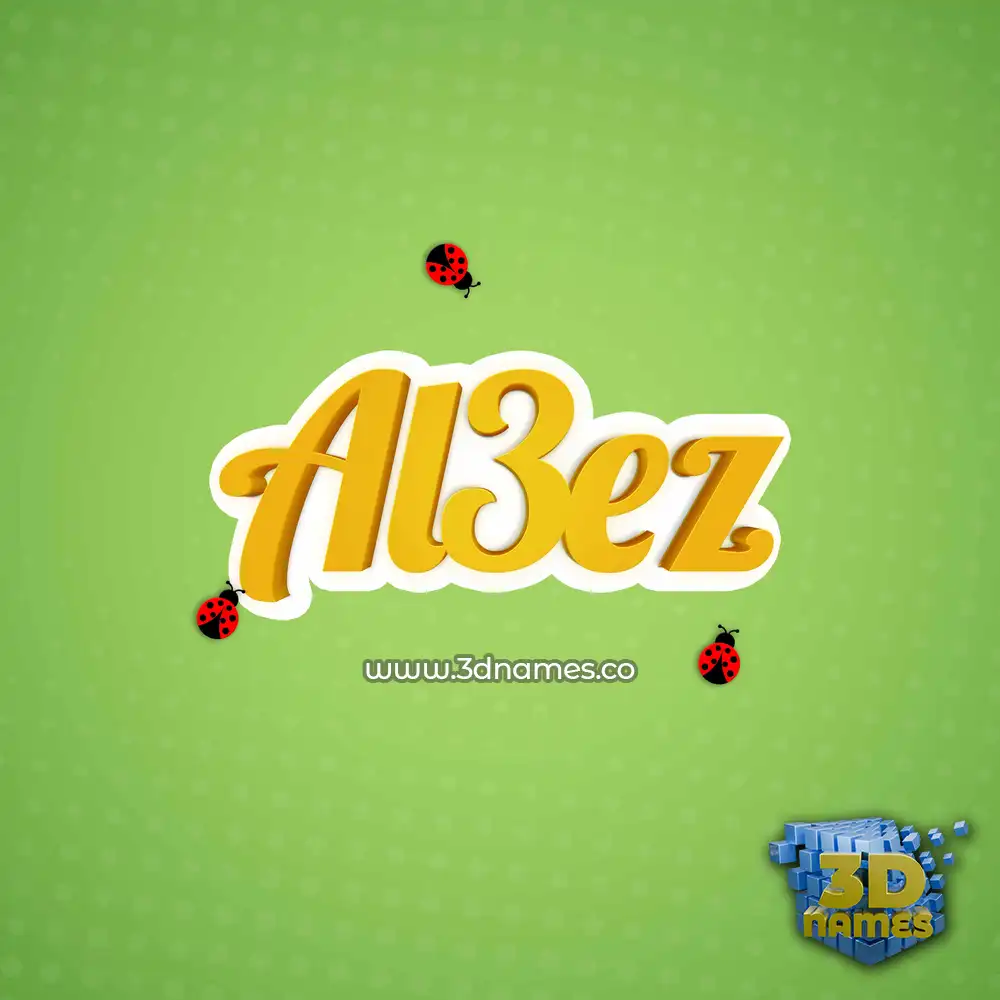 al3ez in Ladybugs style - 3D name wallpaper