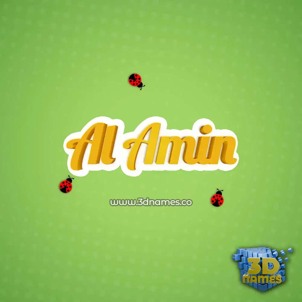 al amin in Ladybugs style - 3D name wallpaper