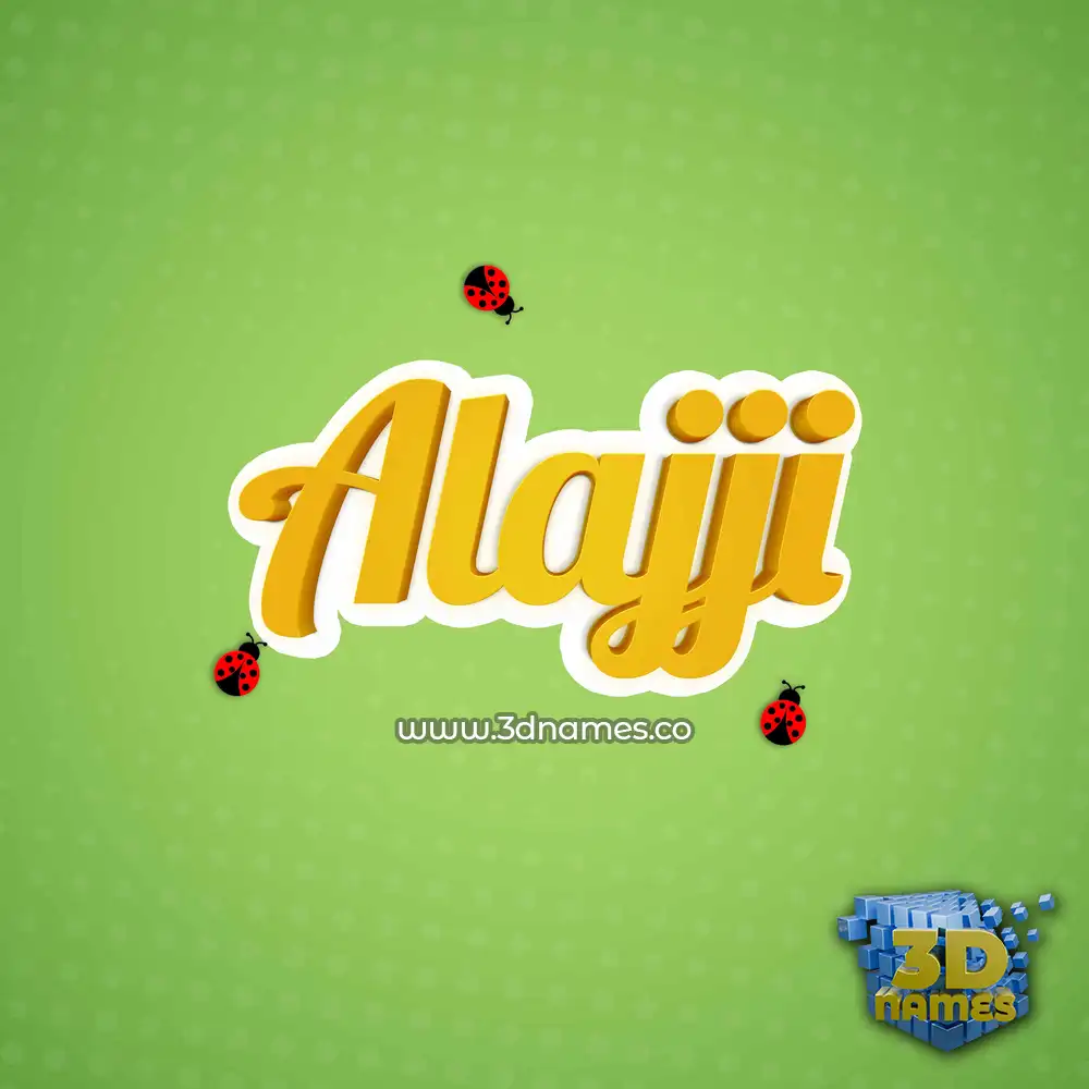alajji in Ladybugs style - 3D name wallpaper