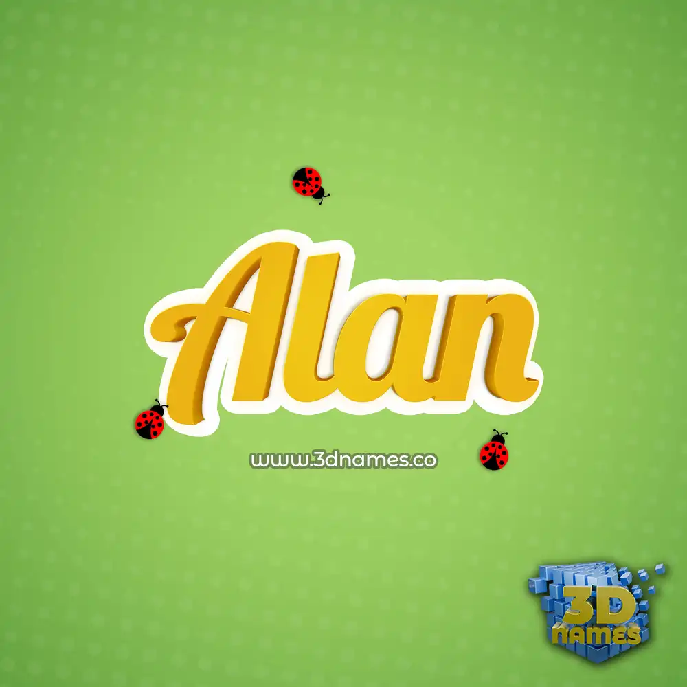 alan in Ladybugs style - 3D name wallpaper