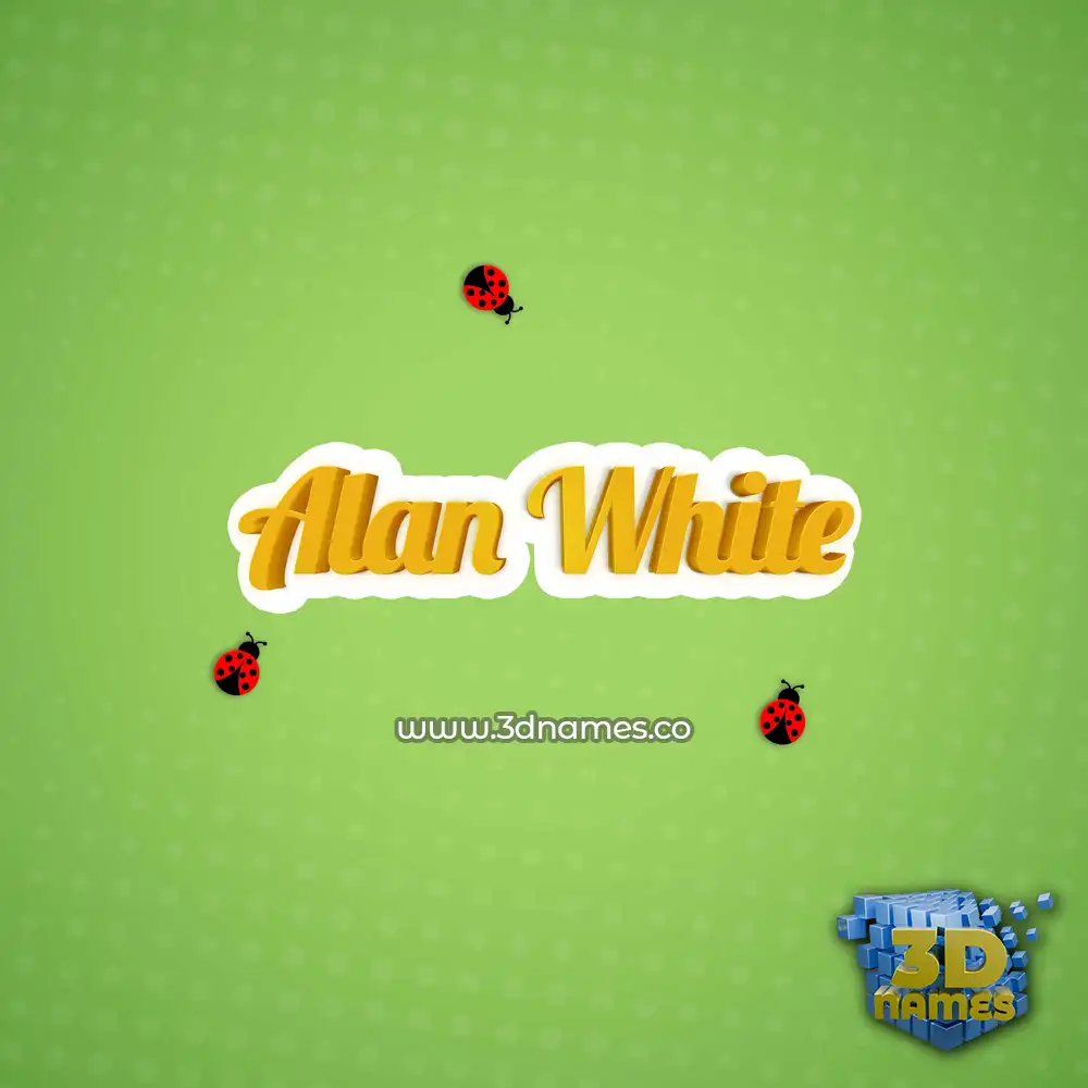alan white in Ladybugs style - 3D name wallpaper