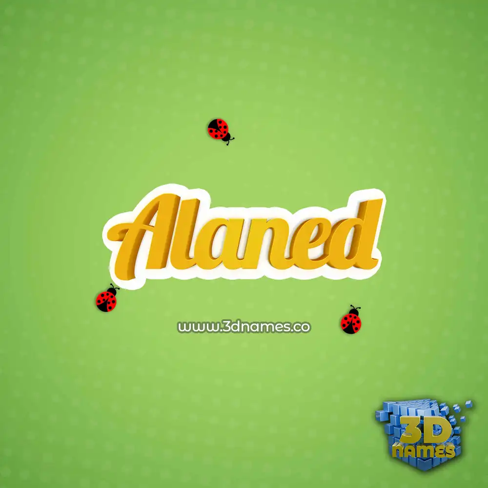 alaned in Ladybugs style - 3D name wallpaper