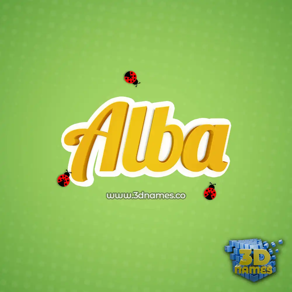 alba in Ladybugs style - 3D name wallpaper