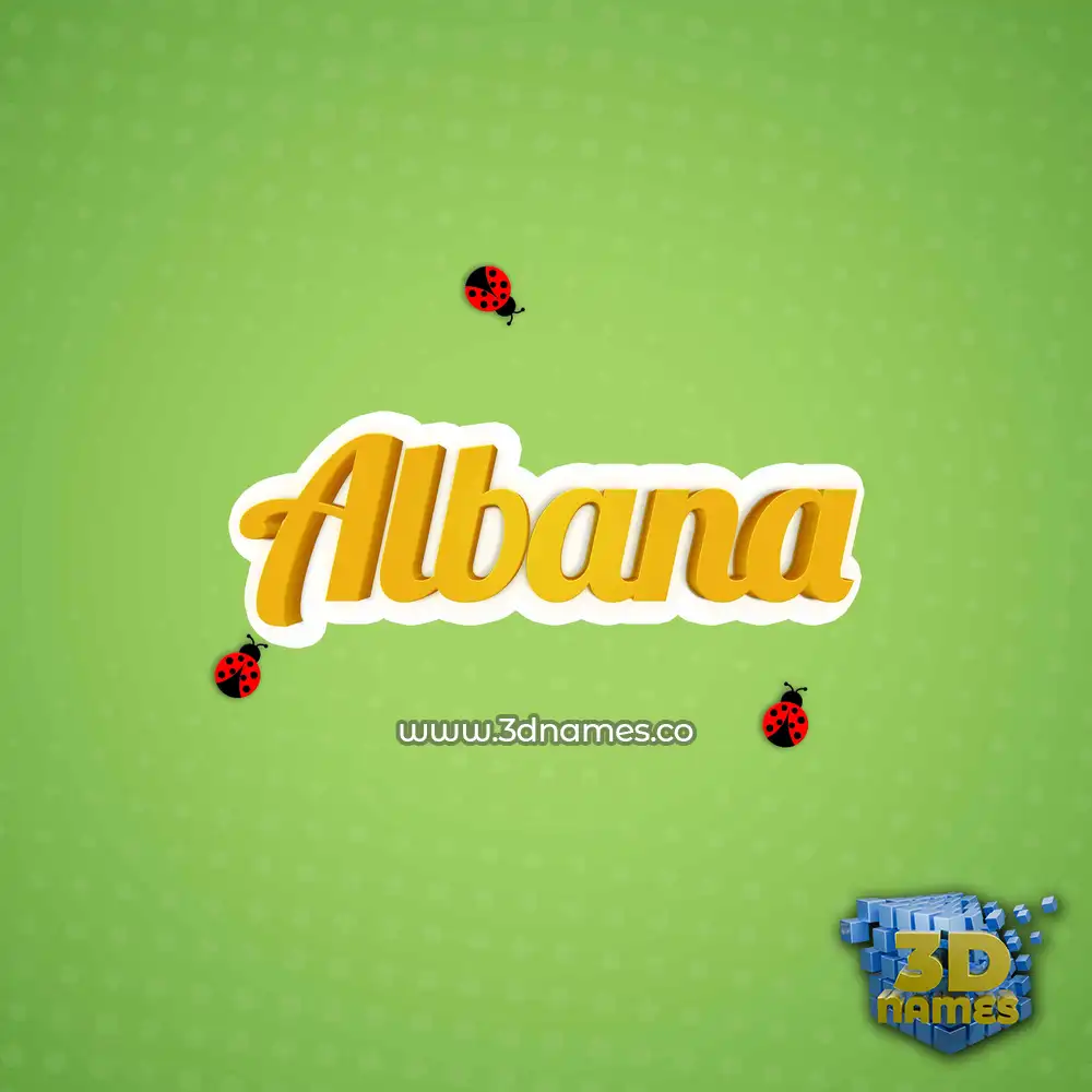 albana in Ladybugs style - 3D name wallpaper