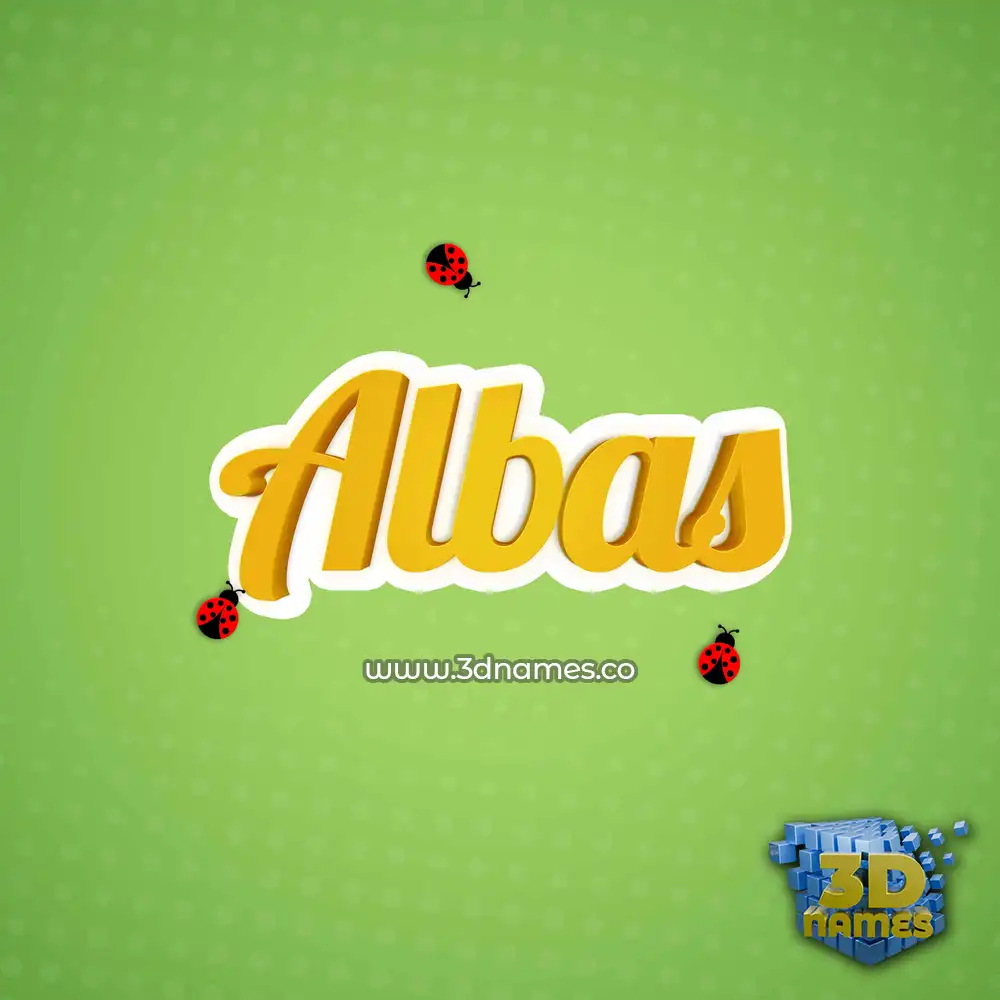 albas in Ladybugs style - 3D name wallpaper