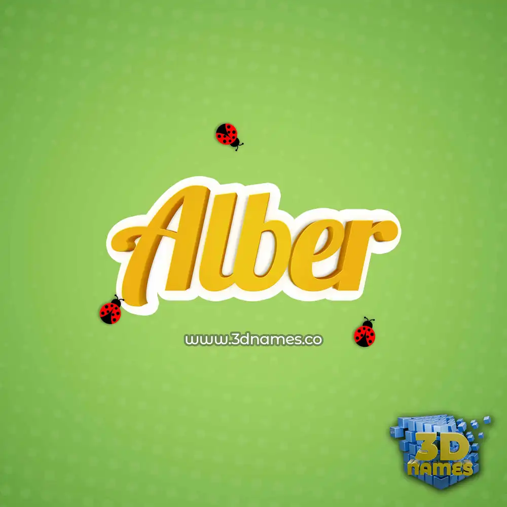alber in Ladybugs style - 3D name wallpaper