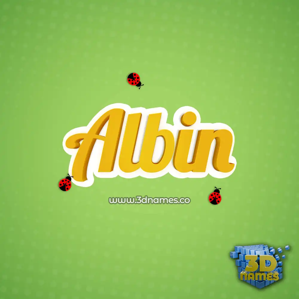 albin in Ladybugs style - 3D name wallpaper