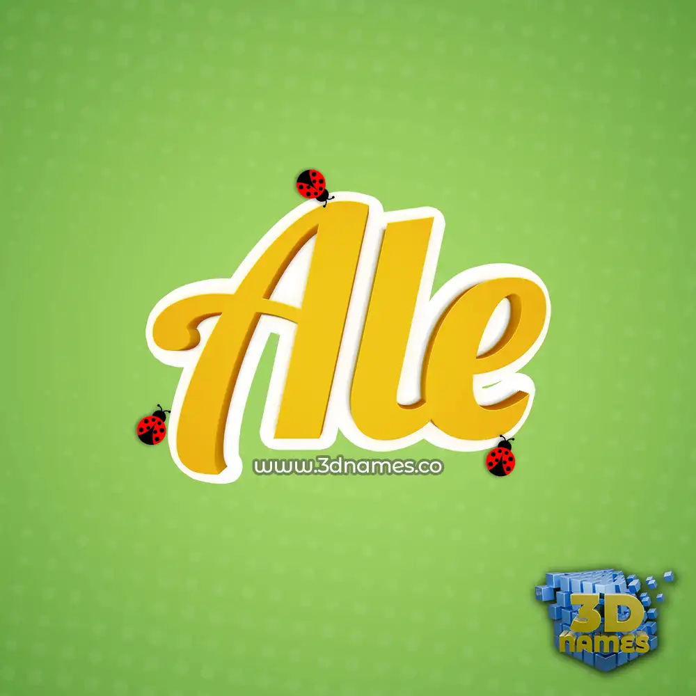 ale in Ladybugs style - 3D name wallpaper