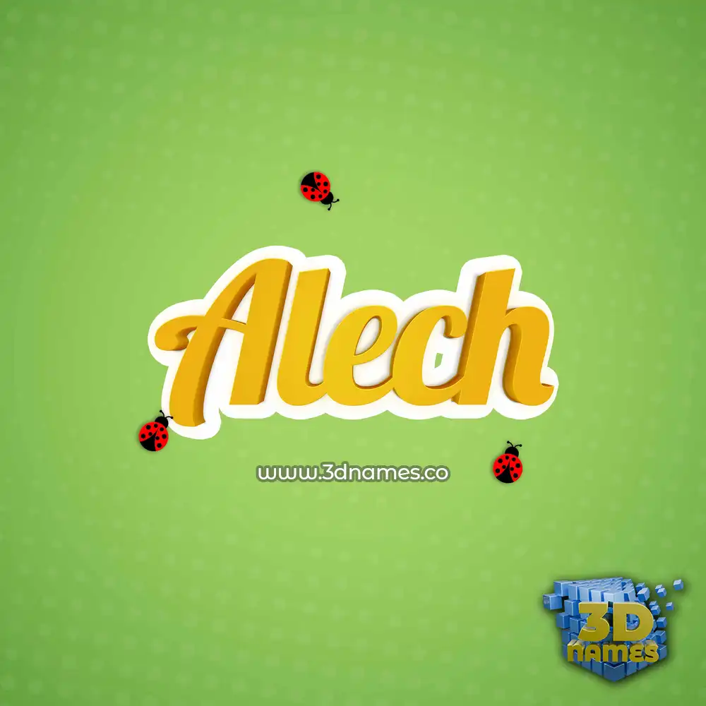 alech in Ladybugs style - 3D name wallpaper