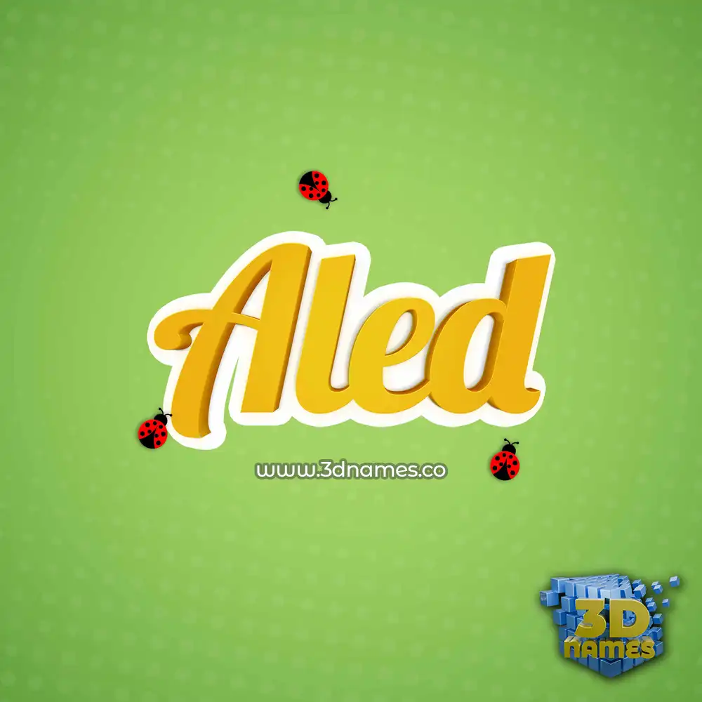 aled in Ladybugs style - 3D name wallpaper