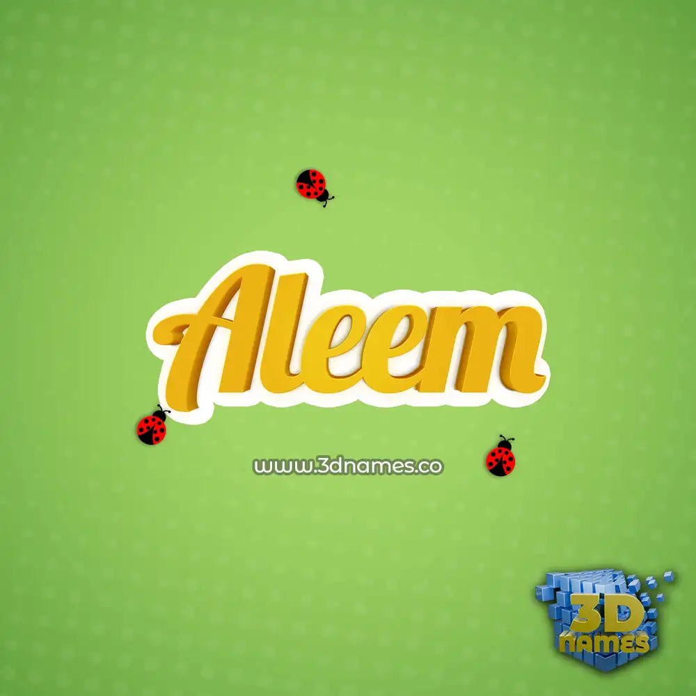 aleem in Ladybugs style - 3D name wallpaper