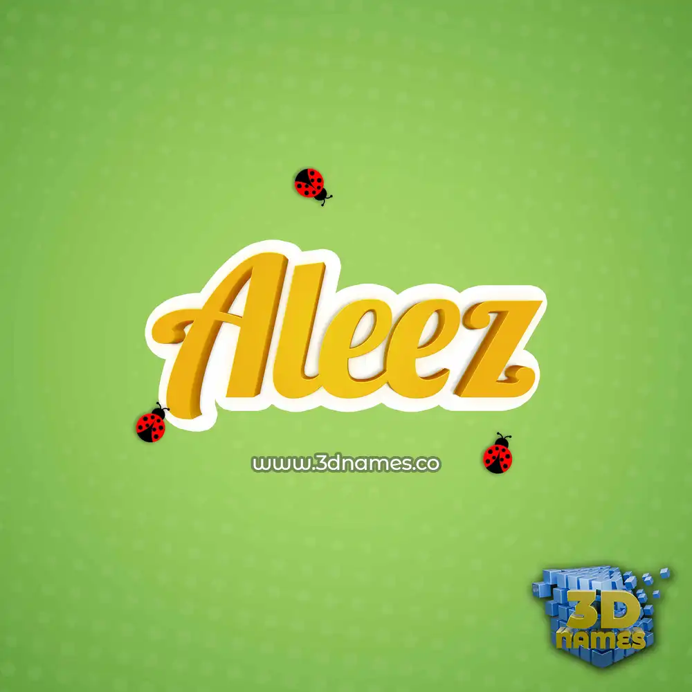 aleez in Ladybugs style - 3D name wallpaper
