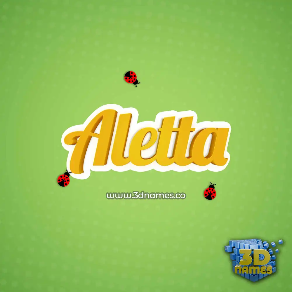 aletta in Ladybugs style - 3D name wallpaper